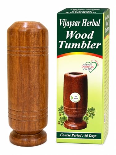 Image of XOMARK Vijaysar Wooden Glass Tumbler 100ml | Natural Ayurvedic Drinking Cup for Diabetes Wellness | Handcrafted Water Glass | Eco-Friendly Traditional Wood Cup for Daily Use