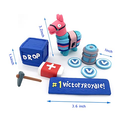 9Pcs Handmade Battle Royale Video Game Cake Topper Llama Cake Decoration For Birthday Party Game Party Birthday Cake Topper Set #TOP1