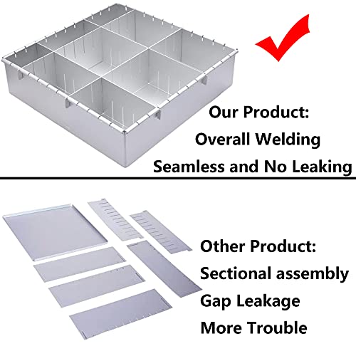 12" Adjustable Cake Mold, Baking Pan, Cake Tin, Square Aluminum Mousse Mold, Multi-Function Diy Cake Baking Mold. Integrated Design - No Leaking. Include 20 Pcs Baking Paper & Decorating Supplies Kits #TOP4
