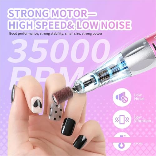 Lampa do paznokci Akumulatorowa lampa UV LED do paznokci o mocy 96 W i frezarka do paznokci z diamentowym wzorem w kształcie serca do polerowania i suszenia manicure(UV Lamp)