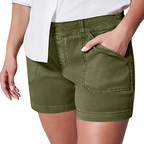 2023 Stretch Twill Shorts For Womens Summer Casual 6" Twill Shorts Hiking Shorts With Pockets Chino Bermuda Shorts #TOP1