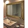   Herringbone-Reclaimed-Wood-Framed-Mirror-Available-in-5-Sizes-and-20-Stain-colors-Shown-in-Driftwood-Bathroom-Vanity-Mirror-Rustic-Bathroom-Decor-Wall-Mirror