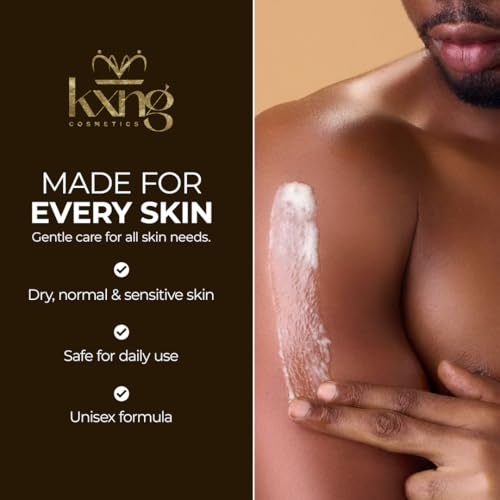Image of KXNG Cosmetics Shea Body Butter Cream - 4oz | Organic Body Butter for Men & Women with Shea, Cocoa, Mango & Coconut Oil | Deep Moisturizing Cream for Hands, Feet & All Skin Types - High Value