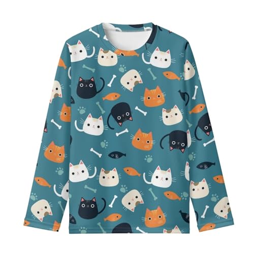 Image of Girls Long Sleeve T Shirt Cute Cartoon Crewneck Shirt for Kids 3-16Y Fall Winter Clothes