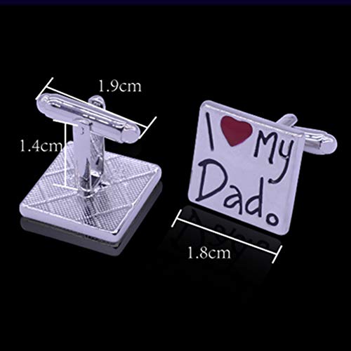 Mancuernas 2 piezas I love my dad para hombres miniatura 6