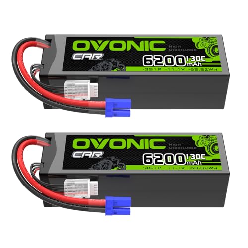 OVONIC 3S LiPo Battery 6200mAh 11.1V 130C RC Battery with EC5 Connecto