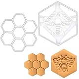 BAKERLOGY Set of 2 Realistic Honey Bee Cookie Cutters (Designs: Honeycomb and Realistic Bee) - Detailed Biscuit Cutter Design for Baking and Crafts, Ideal on Fondant, Dough, Clay - Image 1