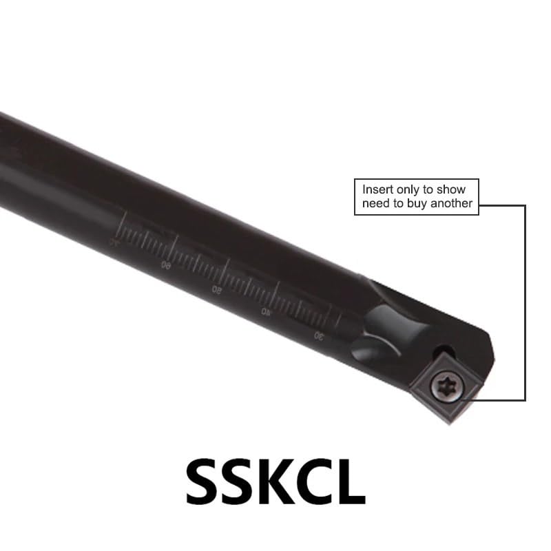 1pc Lathe Tools 12mm S16Q-SSKCR09 CNC Turning Lathe Cutter Boring Bar Processing for Scmt09t3 Internal Turning Tool Holder(S12M-SSKCL09)
