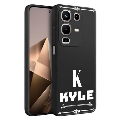 Image of Fashionury Back Cover Case for Infinix Note 50s 5G | Matte Soft Silicon Flexible | Camera Bump Protection | Customized Name with Your Phone Back Cover Black (Pattern 1)