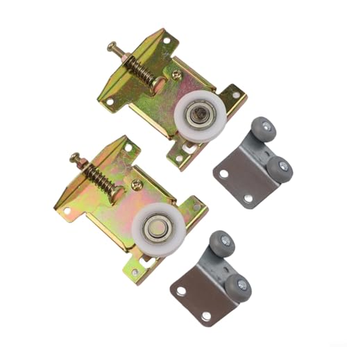 Honseadek Roulettes de porte coulissante U Groove - Construction en métal trempé et plastique - Design anti-déraillement pour armoires, meubles
