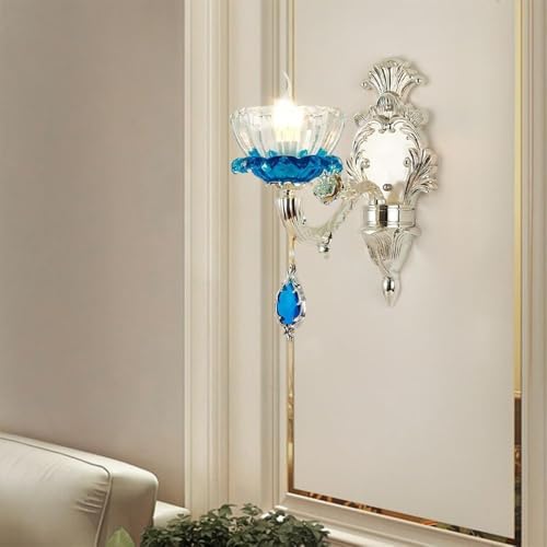 Luxury Crystal Wall Lamp European Living Room Bedroom Bedside Lamp