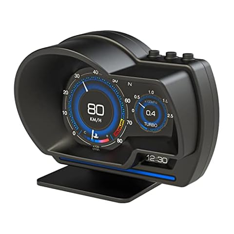 Geloo Head Up Display OBD2+GPS Dual System Gauge Smart Car HUD Digital Speedometer Odometer Overspeed Warning Oil temp Alarm Cover