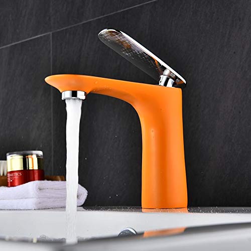 Mitigeur de lavabo orange JCAKES robinet salle de bain laiton - 5