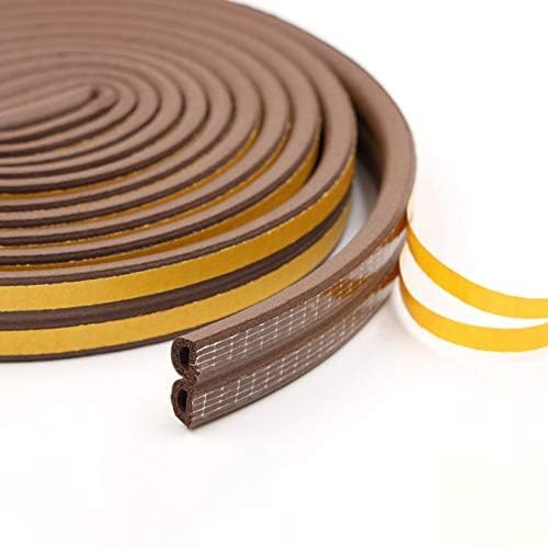 Image of Self-Adhesive D Shape Rubber Insulation, Weather Proof, dust Proof Sound Proof Insect Blocker Door and Windows Single Sided Tape (Brown, 3 Meter)