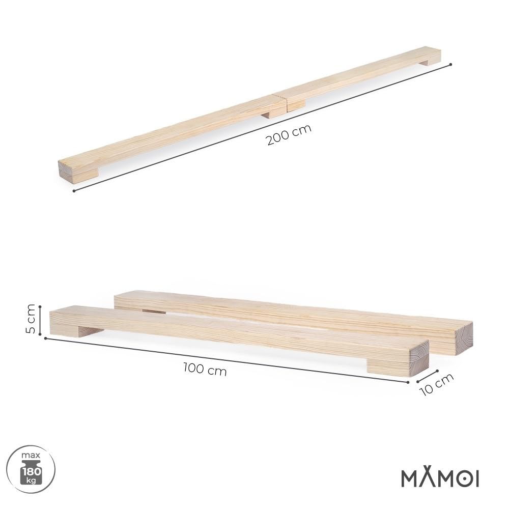 MAMOI® Trave Ginnastica Artistica 200 cm, Attrezzi Ginnastica Pieghevole per Bambini, Parallele Imbottita Antiscivolo da Casa