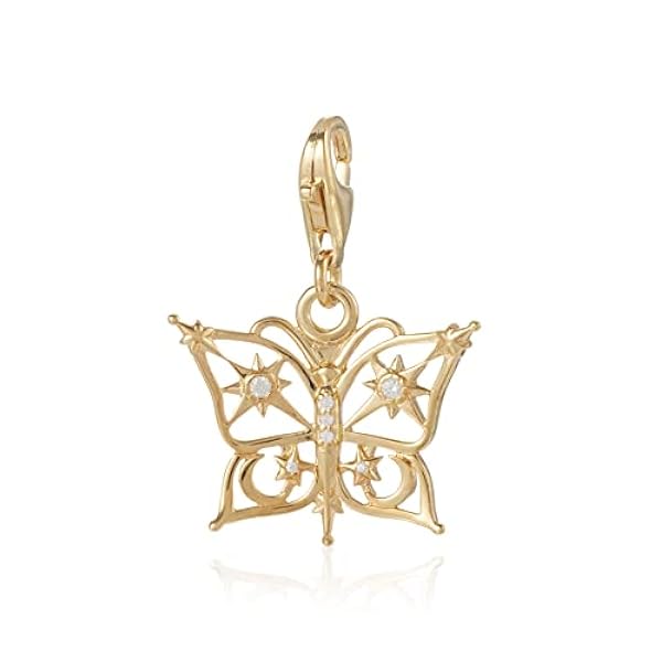 Thomas Sabo Abalorio de mariposa para mujer, plata de ley 925