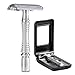 BAILI Double Edge Safety Razor Rust-proof Reusable Manual Stainless DE Wet Shaving for Men Women with Mirrored Travel Case BD176B