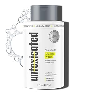 Untoxicated Micellar Water – Gentle Makeup Remover, No Rinse Cleanser & Toner for Sensitive Skin – No Common Irritants – Free from Alcohol, Oil, & Fragrance – 7 Ounce