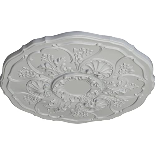 Image of Ekena Millwork CM22CNFRF 22 OD x 1 1 /2 P Cornelia Ceiling Medallion (fits Canopies up to 4 inch), Frost