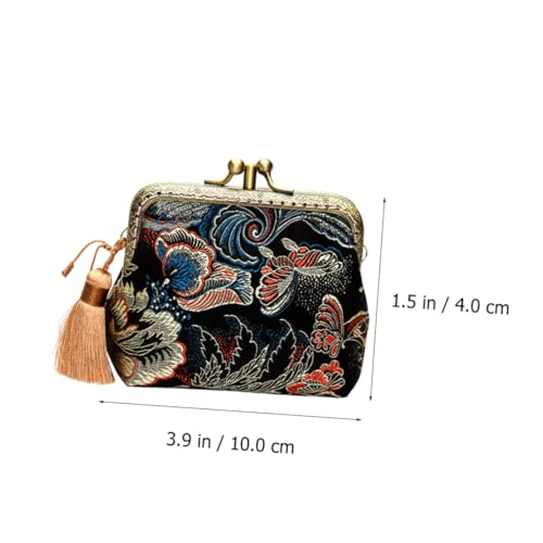 Porte-monnaie vintage ORFOFE double couche à franges style mini pour objets