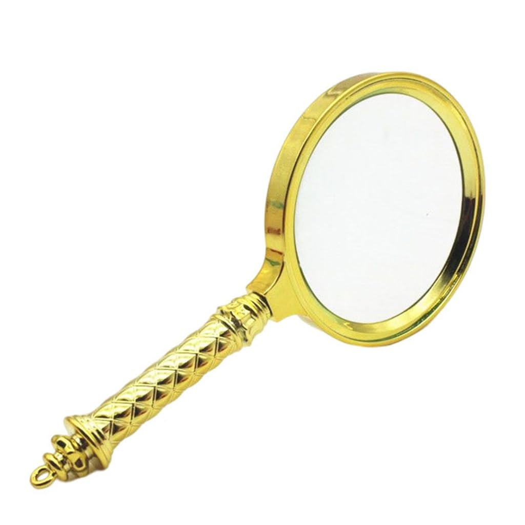 Un Cadeau Doré Et Plaqué Or Avec Une Loupe De Lecture Et De Journal À La Main,(7cm)