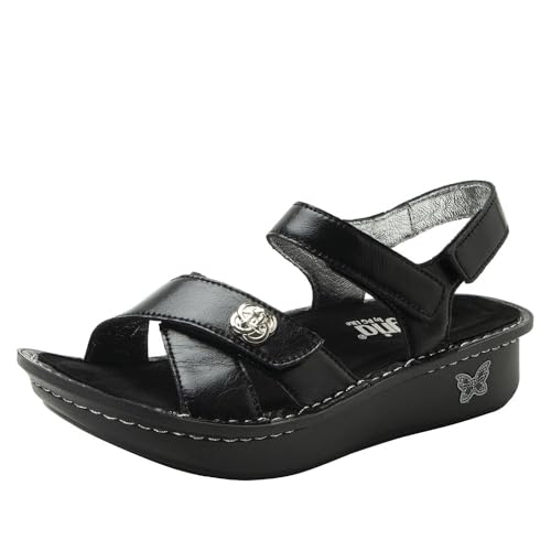 Image of Alegria Women Kelsi Cross Strap Adjustable Leather Sandal