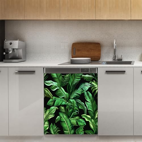 Cubierta magnética para lavavajillas de 53,3 x 66 cm con panel de hojas 4