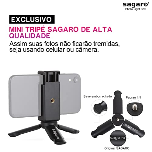 Mini Estúdio Fotográfico com Mini Tripé e Plug USB Bivolt