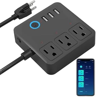 Smart Power Strip, WiFi Surge Protector Work with Alexa Google Home, Smart Plug Outlets with 3 USB 3 Charging Port, Home Office Cruise Ship Travel Multi-Plug Extender, 10A