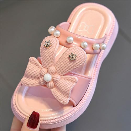 Girls Cute Bow Cloud Pillow Comfy Slippers Thick Sole Bedroom Slides Lightweight Indoor Sandals for Toddler Kids4