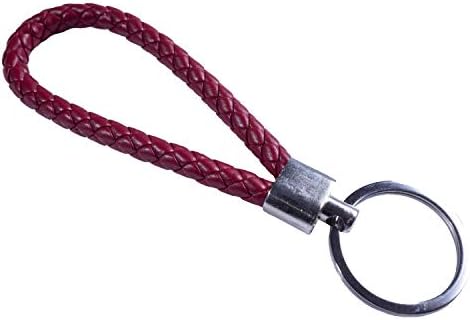 Leather key ring as braided rope coloured