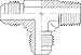 Adaptall 9163-10-10-08 Series 9163 Carbon Steel Run Tee Adapter, 7/8"-14 Male JIC x 1/2"-14 Male BSPT, JIC x BSPT, Carbon Steel