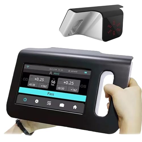 Dispositivo de detección de visión con pantalla táctil y almacenamiento de datos para evaluación de la salud ocular