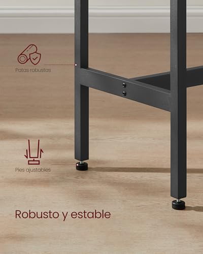 Miniatura 7 de Vasagle Mesa De Bar, Mesa De Cocina Rectangular Estrecha, Mesa Alta Con Marco De Metal Robusto, 40 X 100 X 90 Cm, Montaje Sencillo, Diseño Industrial, Negro Ébano Y Negro Tinta Lbt010b56