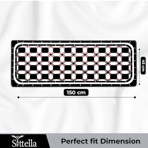 Image of SITTELLA Geometric Print Kitchen Floor Mat 45x150 CM, Waterproof & Anti Slip | Soft Washable Kitchen Runner | Anti Skid Floor Mat for Kitchen, Home & Dining Area
