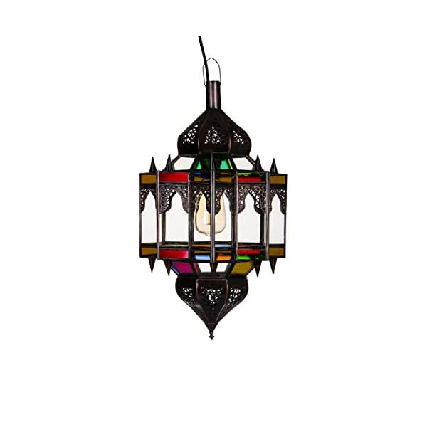 Orientalische Lampe Pendelleuchte Bunt Alia 50cm E27 Lampenfassung | Marokkanische Design Hängeleuchte Leuchte aus… – Bild 4