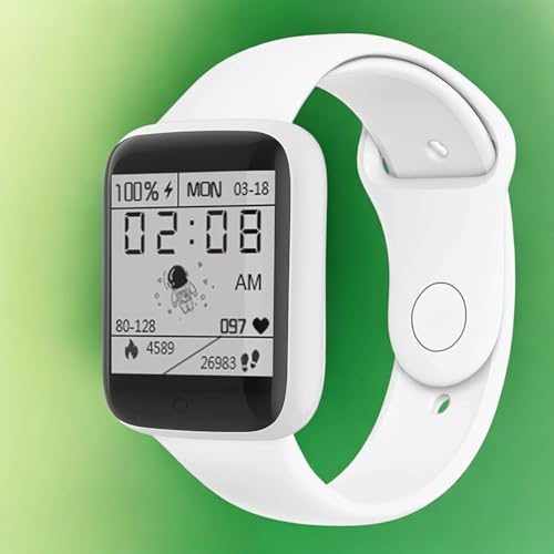 Image of Smart Watch for Men, Fitness Tracker with Heart Rate Monitor, White