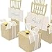 EinsSein 12x Kartonagen Gastgeschenke Hochzeit Tischkartenhalter Stuhl Creme mit Namenskärtchen Hochzeitsmandeln Kartonage Geschenkboxen Geschenkbox Taufe Taufmandeln Tischkarten Candybar