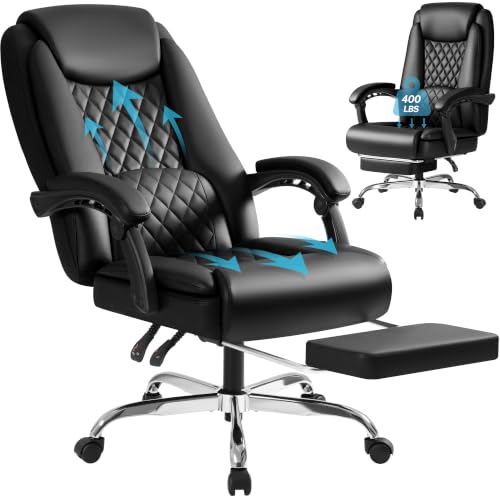 Image of Homall Executive Home Office Chair with Lumbar Support,400lbs Adjustable Ergonomic High Back Office Chair Reclining Managerial Chair for Home Office (Black)