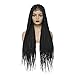 Braided Wigs, Shining Star 30" Pure Handmade Micro Braided Straight Synthetic Hair Lace Front Wigs with Babay Hair for Women