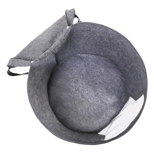 Yopay 2 Pack Hat Storage Boxes for Women, Oversized Round Travel Hat Container with Dust Proof Lid Window, Foldable Stuffed Toys Clothes Brim Hats Storage Organizer Bag Bin, Adjustable Shoulder Strap