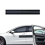 Magnetic Car Door Dent Protector - Removable Soft Cushion Car Door Ding Protector Built in Magnets,PU Leather Door Guards Prevents Dents Scratches & Dings (Black) (2)