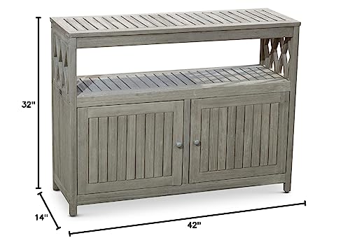 DTY Outdoor Living Longs Peak Eucalyptus Outdoor Sideboard Table, Driftwood Gray