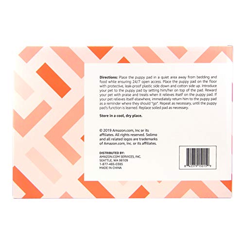 image for Amazon Brand - Solimo Super Absorbent Puppy Pads, Unscented, Large, 50
