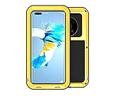 comprar.¡Gracias! Love Mei Funda de teléfono con Cubierta de Armadura de Metal Resistente al Agua a Prueba de Golpes para Huawei Mate 40 - Amarillo