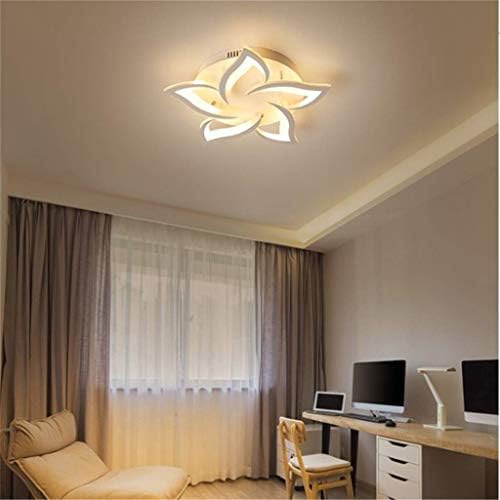 JIAODIE Modern Dimmable LED Ceiling Light Creative Flower Shape Design Ceiling Lamp Living Room Bedroom Children's Room Metal Acrylic Petal Ceiling Chandelier Lighting [Energy Class A++],5heads/Ø58CM
