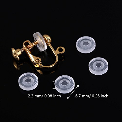 Maxdot 100 Pieces 4 Size Earring Pads Silicone Comfort Earring Cushions For Clips On Earrings, Clear #TOP5