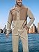 ZIBRAL Men's Fashion 2 Piece Dress Shirts Suits Long Sleeve Big and Tall Men Leisure Sets Formal Shirts Pants Sets ZM153-03-L
