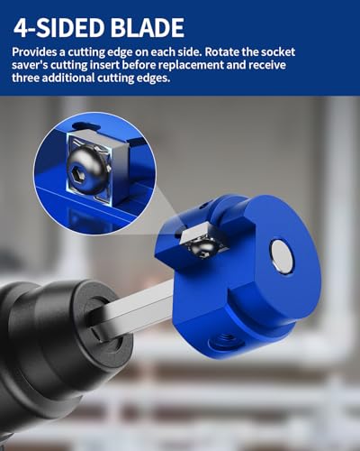 Image of DAYDOOR 1 /2'' PVC Pipe Reamer, 1 /2-Inch PVC Fitting Saver | 4-Sided Carbide Blade Hub Saver, Socket Saver Plumbing Tool for Sch.40 PVC, CPVC, ABS, Fit Standard 1 /2 inch Drills