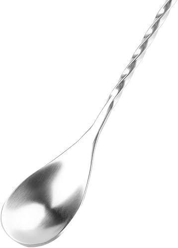 Miniatura 6 de Cuchara mezcladora de mango largo, cuchara mezcladora de barra de acero inoxidable de 12.2 pulgadas, cuchara mezcladora de cóctel con mango en
